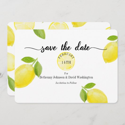 Save the Date Card Wasserfarbenlampen Einladung (Vorne/Hinten)