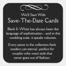 Save the Date Cards Quadratischer Aufkleber