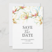 Save The Date Cards White Magnolia Flowers (Vorderseite)
