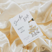 Save the Date Champagne Watercolor Card