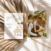 Save the Date Champagne Watercolor Card