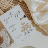 Save the Date Champagne Watercolor Card