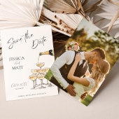 Save the Date Champagne Watercolor Card