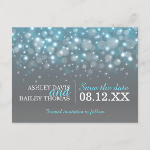 Save the Date Champagnerbläschen Hochzeitskarte Ankündigungspostkarte