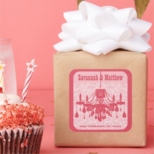Save the Date Chandelier Fontier Wedding Sticker (Party)