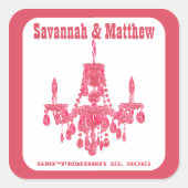 Save the Date Chandelier Fontier Wedding Sticker (Vorderseite)