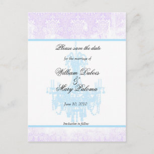 Save the Date Chandelier Marie Antoinette Ankündigungspostkarte
