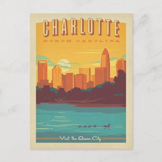 Save the Date - Charlotte, NC Ankündigungspostkarte (Vorderseite)