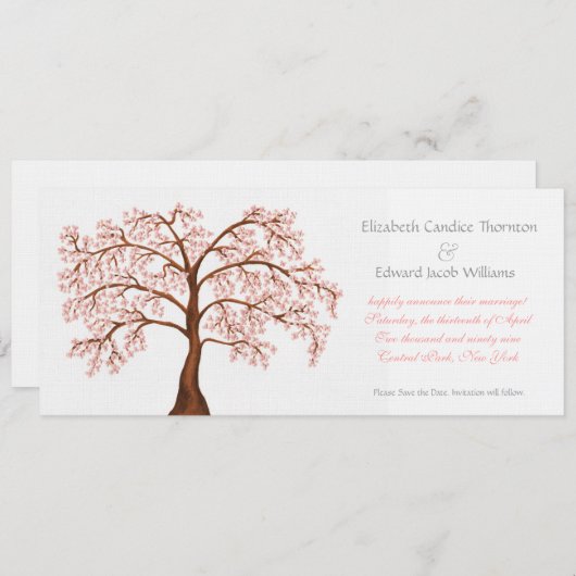 Save the Date Cherry Blossom Sakura Ankündigung (Vorne/Hinten)