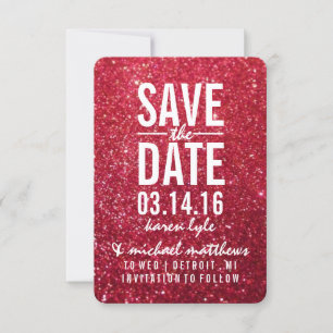 Save The Date Cherry Glitzer Fab