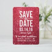 Save The Date | Cherry Glitzer Fab (Stehend Vorderseite)