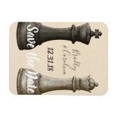 Save the Date Chess King Queen Magnet (Horizontal)