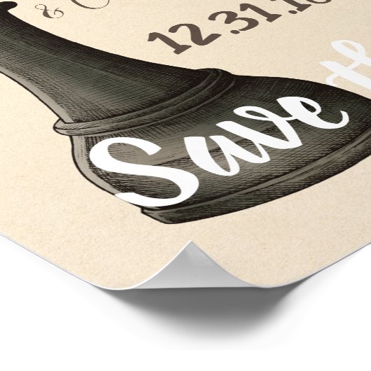 Save the Date Chess King Queen Poster (Ecke)