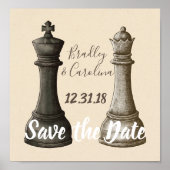 Save the Date Chess King Queen Poster (Vorne)