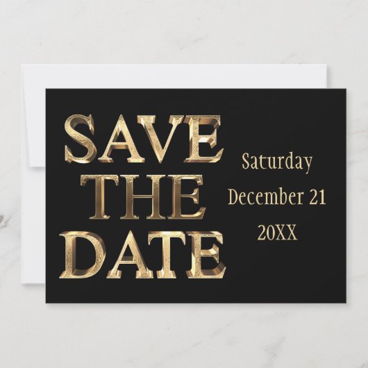 Save the Date Chic Black Script Wedding Party (Vorderseite)