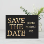 Save the Date Chic Black Script Wedding Party (Stehend Vorderseite)