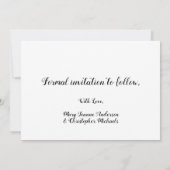 Save the Date Chic Black Script Wedding Party (Rückseite)