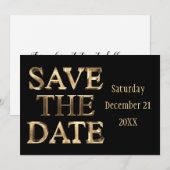 Save the Date Chic Black Script Wedding Party (Vorne/Hinten)