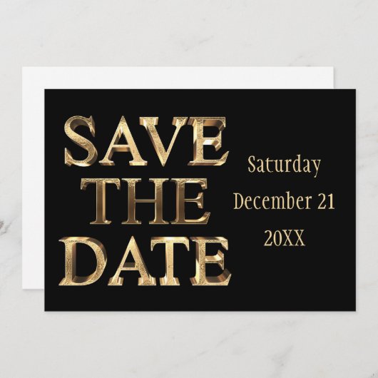 Save the Date Chic Black Script Wedding Party (Vorne/Hinten)
