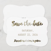 Save the Date Chic Imitate Gold Script Wedding Par (Vorne/Hinten)