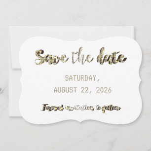 Save the Date Chic Imitate Gold Script Wedding Par