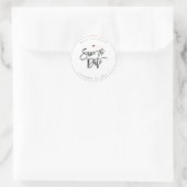 Save the Date, Chic Modern Script DIY Hintergrund Runder Aufkleber (Tasche)