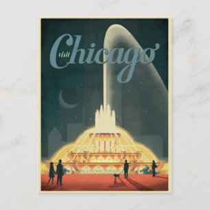 Save The Date Chicago, IL - Besuch Chicago Ankündigungspostkarte
