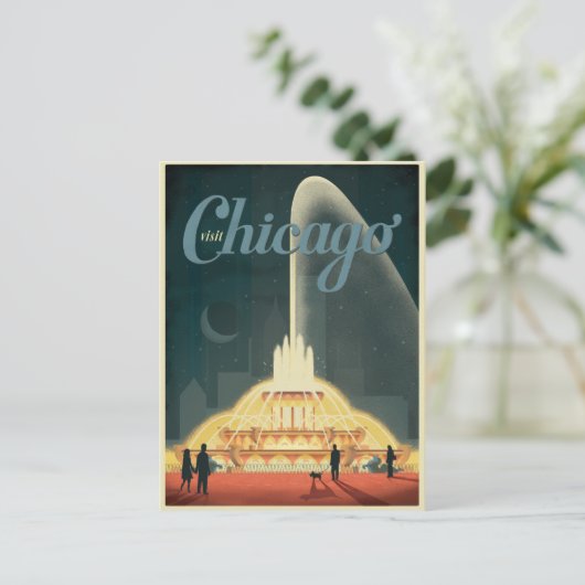 Save The Date | Chicago, IL - Besuch Chicago Ankündigungspostkarte (Stehend Vorderseite)