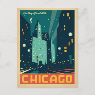 Save The Date Chicago, IL The Magnificent Mile Ankündigungspostkarte