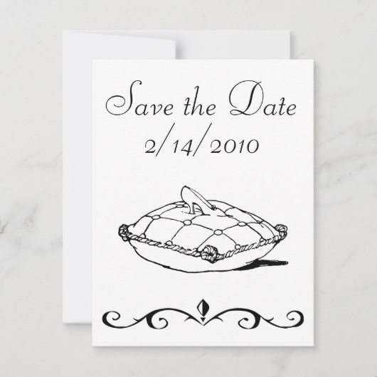 Save the Date Cinderella Slipper Art Einladungen (Vorderseite)