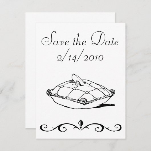 Save the Date Cinderella Slipper Art Einladungen (Vorne/Hinten)