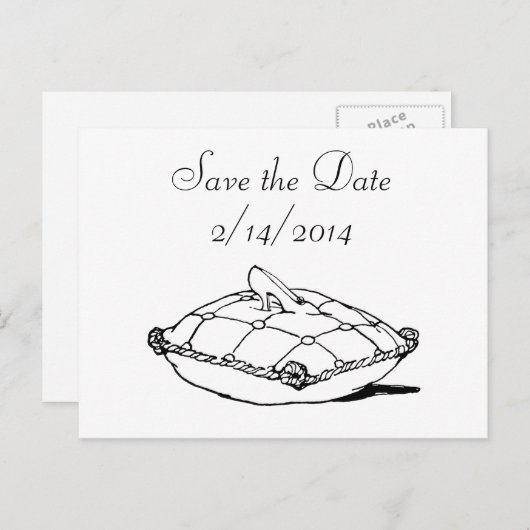 Save the Date Cinderella Slipper Messe Kunst Ankündigungspostkarte (Vorne/Hinten)