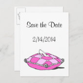 Save the Date Cinderella Slipper Messe Kunst Ankündigungspostkarte (Vorne/Hinten)