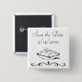 Save the Date Cinderella Slipper Messe Kunst Button (Vorne & Hinten)