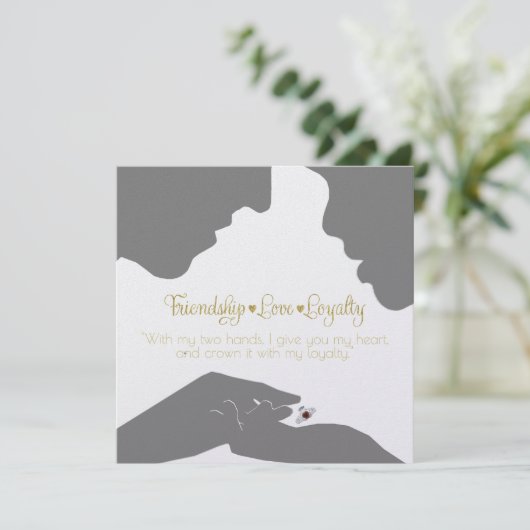 Save the Date Claddagh Gold (Stehend Vorderseite)