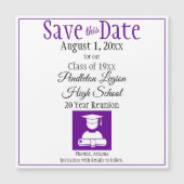 Save the Date Class Wiedersehen Lila Black Magnet (Vorderseite)