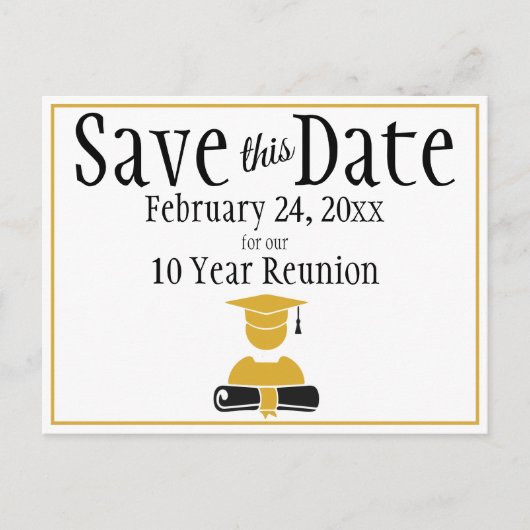 Save the Date Class Wiedersehen Minimalistisch Bla Postkarte (Vorderseite)