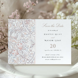 Save the Date Classic Golden Lily Pastel Einladung
