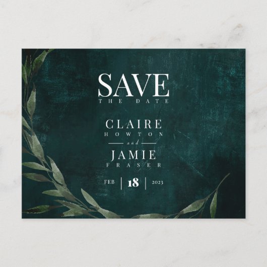 Save the Date, Classic Green Feiertagspostkarte (Vorderseite)