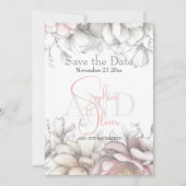 Save the Date | Classic Modern Ivory and Blush Einladung (Vorderseite)