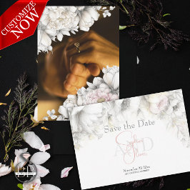Save the Date | Classic Modern Ivory and Blush  Einladung