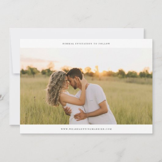 Save The Date Classic Script Full Bleed Wedding Ankündigung (Rückseite)