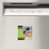 Save the Date Classy Green & Gold Floral Magnet (In Situ (Geschirrspüler))