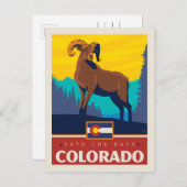 Save The Date | Colorado Einladungspostkarte (Vorne/Hinten)