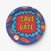 Save the Date Comic Heroes Pappteller (Vorderseite)