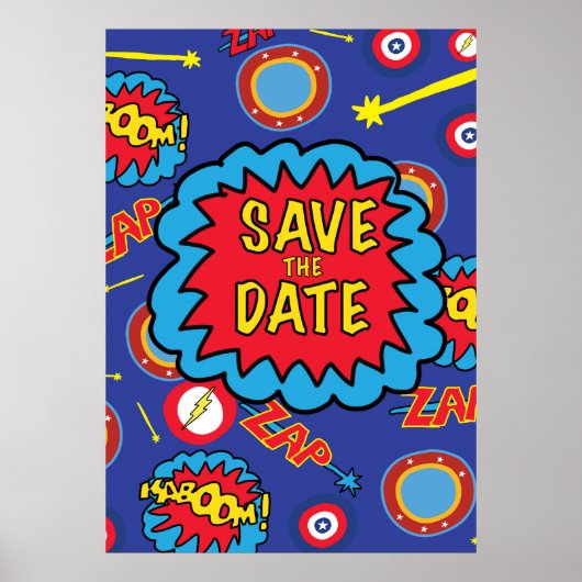 Save the Date Comic Heroes Poster (Vorne)