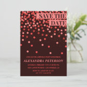 Save the Date Confetti Red 69. Geburtstag Einladung (Stehend Vorderseite)