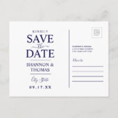 Save The Date | Connecticut Einladungspostkarte (Rückseite)