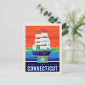 Save The Date | Connecticut Einladungspostkarte (Stehend Vorderseite)