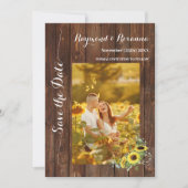 Save the Date Country Greenery Sonnenblumen Einladung (Vorderseite)